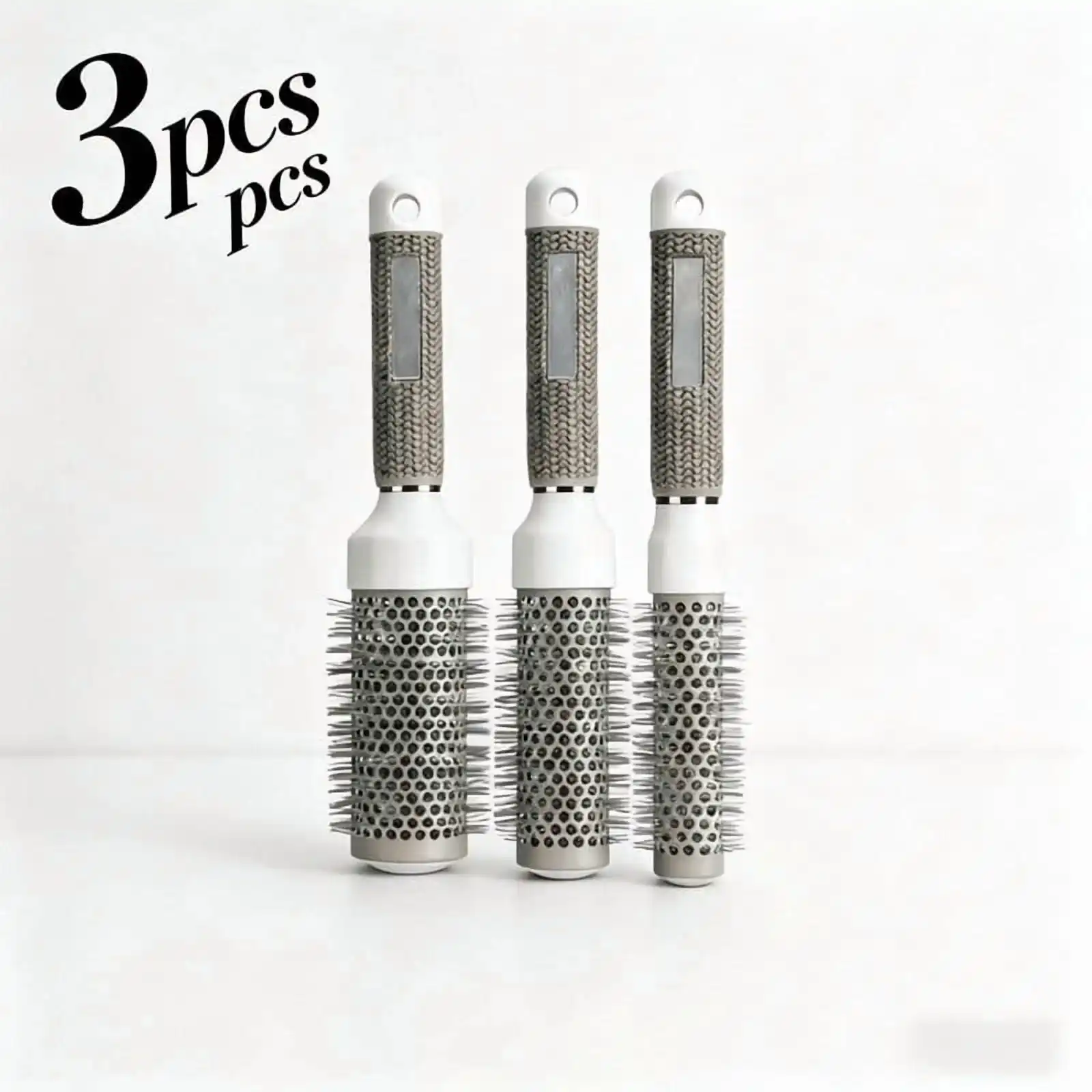 3-Piece Ceramic Round Hair Brush Set
