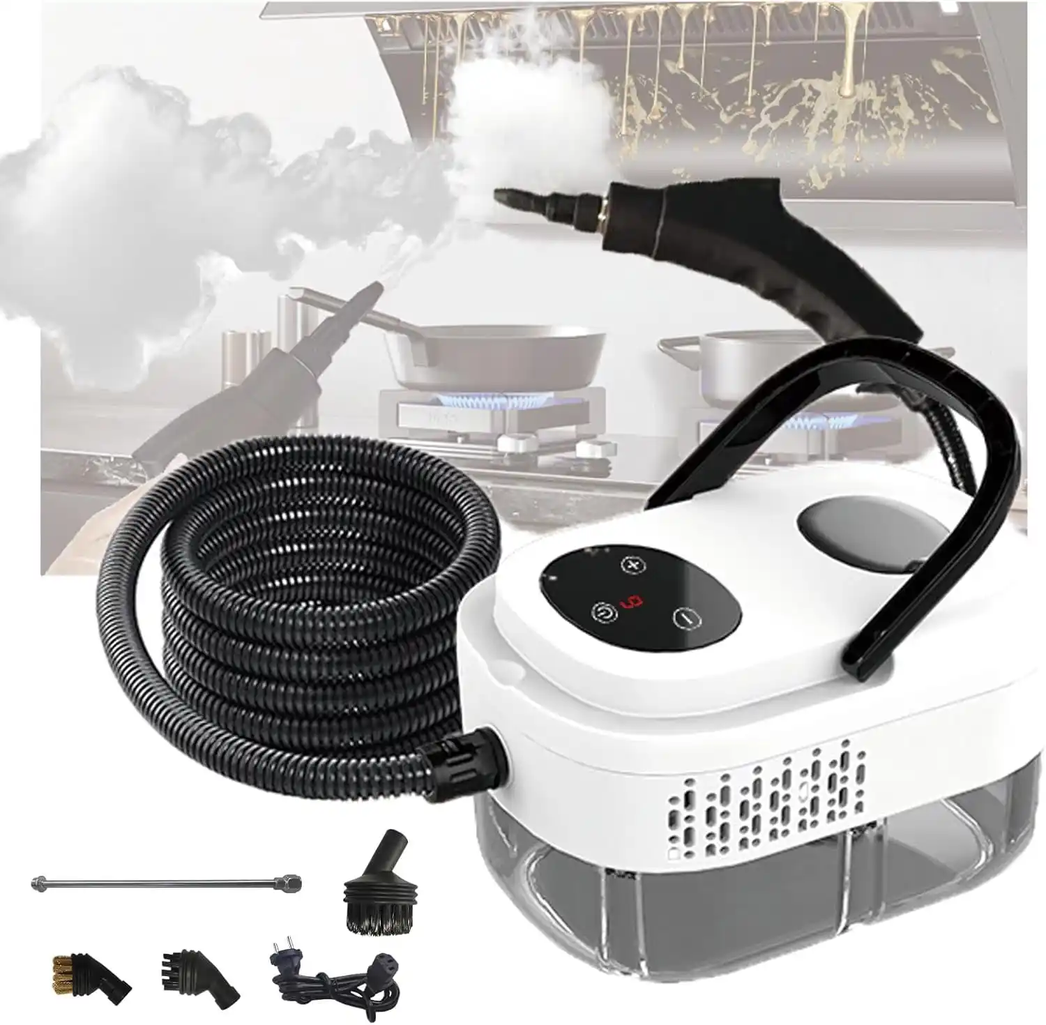 1500W Handheld Steam Cleaner with Touch Screen